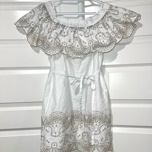 NY&Co White and Beige Sundress